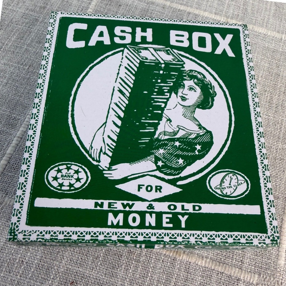 Blue Q Cash Box Tin Decorative Storage Cigar Box Gifting Graduation Birthday